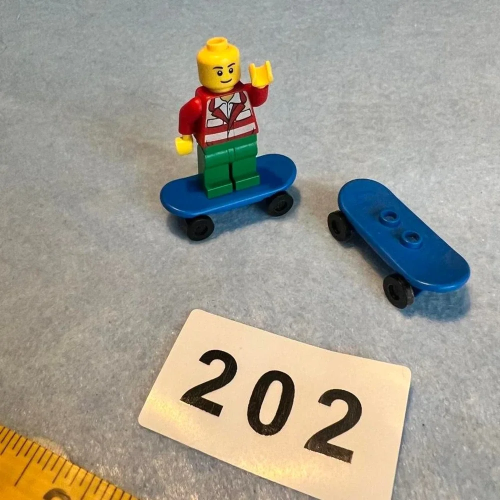 LEGO Skateboarder Minifigure with blue skateboard